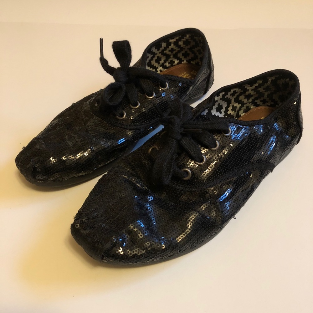 Toms Black Sparkle Shoe